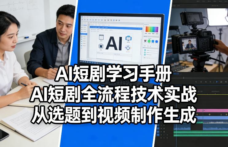 AI短剧学习手册，AI短剧全流程技术实战，从选题到视频制作生成-网创百晓生
