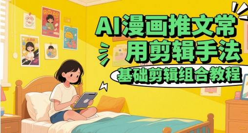 AI漫画推文常用剪辑手法，基础剪辑组合教程-网创百晓生