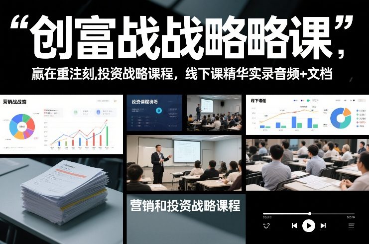 创富战略课，赢在重注时刻，营销和投资战略课程，线下课精华实录音频+文档-网创百晓生