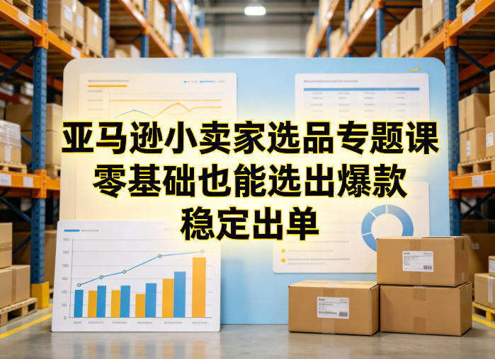 亚马逊小卖家选品专题课，零基础也能选出爆款，稳定出单-网创百晓生