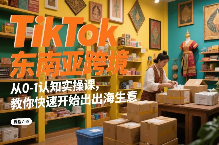 TikTok东南亚跨境从0-1认知实操课，教你快速开始出海生意-网创百晓生