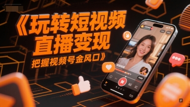 玩转短视频直播变现，把握视频号金风口-网创百晓生