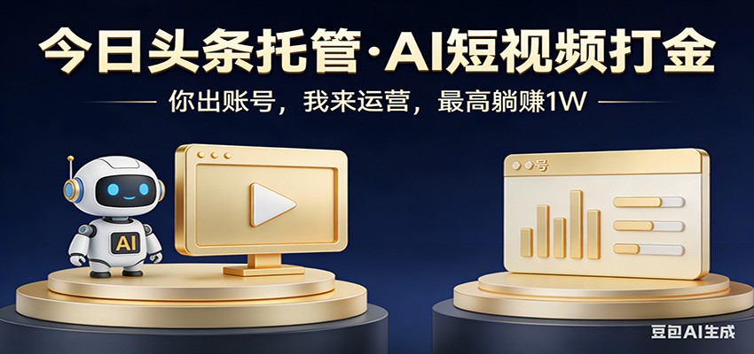 头条号AI托管，我提供作品，你提供账号，每天5分钟发布，小白躺赚3000+-网创百晓生