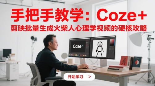 手把手教学：Coze + 剪映批量生成火柴人心理学视频的硬核攻略-网创百晓生
