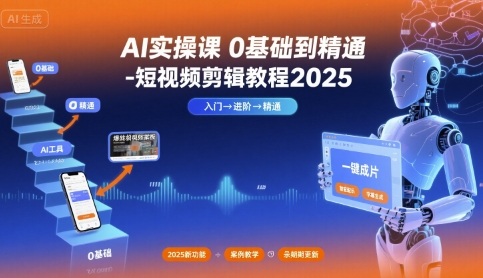 AI实操课0基础到精通-短视频剪辑教程2025-网创百晓生
