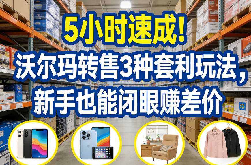 5小时速成！沃尔玛转售3种套利玩法，新手也能闭眼賺差价-网创百晓生