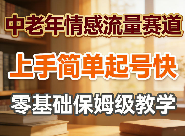 中老年情感流量赛道，上手简单起号快，零基础保姆级教学-网创百晓生