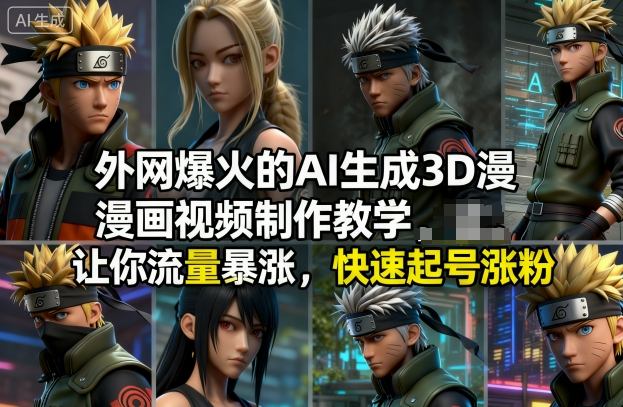 外网爆火的AI生成3D漫画视频制作教学，让你流量暴涨，快速起号涨粉！-网创百晓生