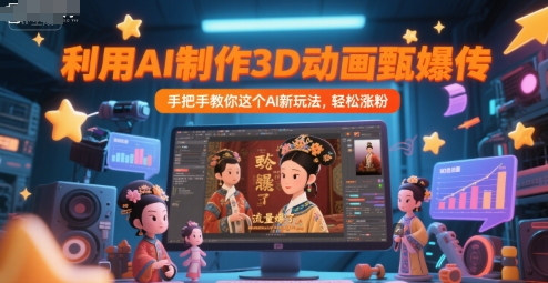利用AI制作3D动画甄嬛传，流量爆了，手把手教你这个AI新玩法，轻松涨粉-网创百晓生