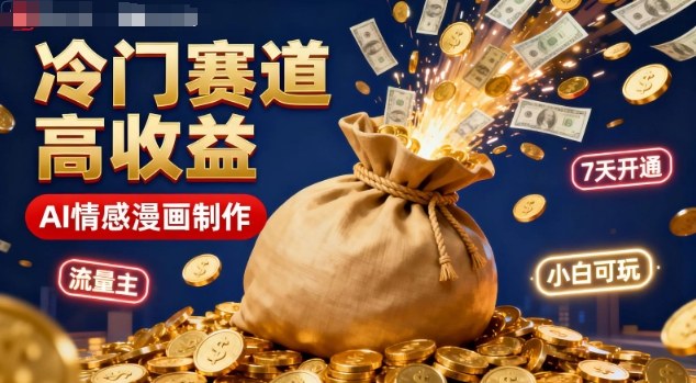 公众号冷门赛道，用AI做情感漫画，7天开通流量主，操作简单，小白可玩-网创百晓生