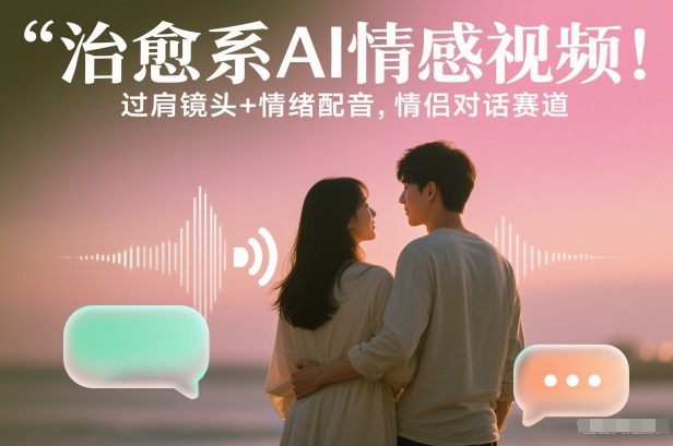 治愈系AI情感视频！过肩镜头+情绪配音，情侣对话赛道-网创百晓生