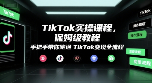 TikTok实操课程，保姆级教程，手把手带你跑通TikTok变现全流程-网创百晓生