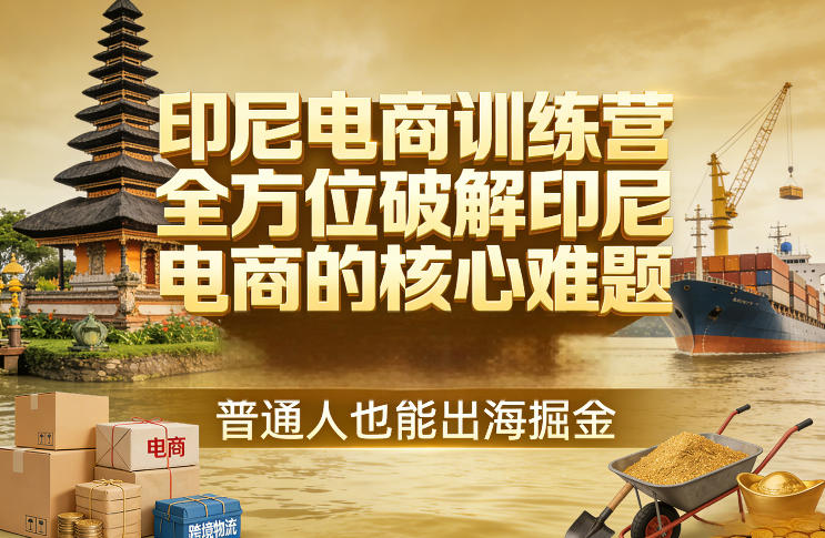 印尼电商训练营，全方位破解印尼电商的核心难题，普通人也能出海掘金-网创百晓生
