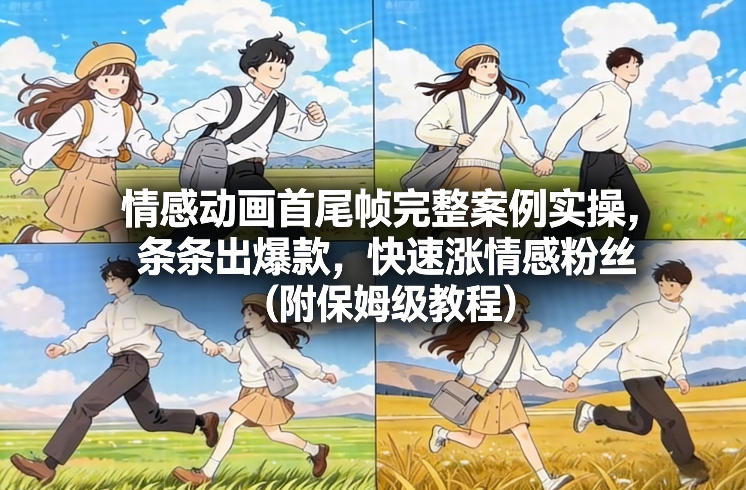 情感动画首尾帧完整案例实操，条条出爆款，快速涨情感粉丝（附保姆级教程）-网创百晓生