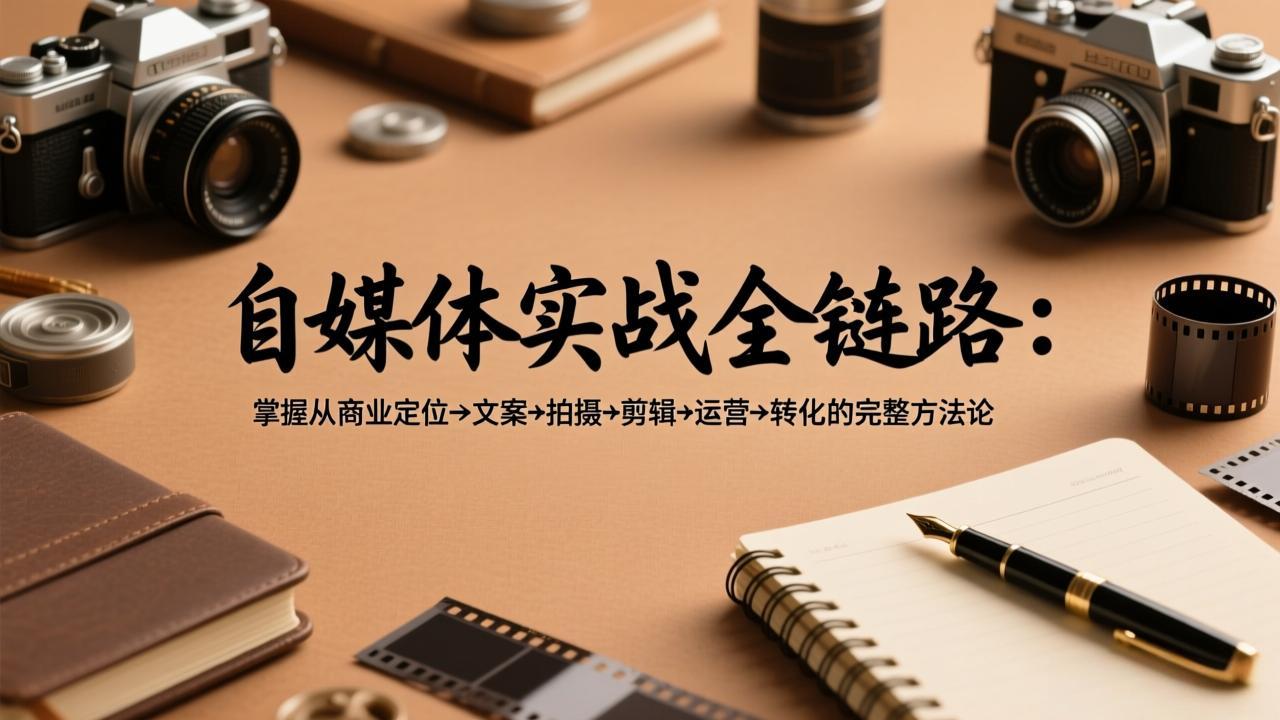 自媒体实战全链路：掌握从商业定位→文案→拍摄→剪辑→运营→转化的完整方法论-网创百晓生