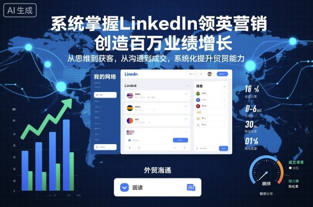 系统掌握LinkedIn领英营销，创造百万业绩增长，从思维到获客，从沟通到成交，系统化提升外贸能力-网创百晓生
