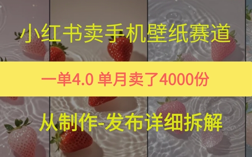 小红薯手机壁纸变现，4块钱一张的图，单月卖了5000份-网创百晓生