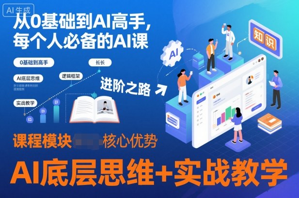 从0基础到AI高手，每个人必备的AI课，AI底层思维+实战教学-网创百晓生