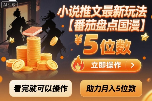 小说推文最新玩法，助力月入5位数【番茄盘点国漫】玩法，看完就可以操作-网创百晓生