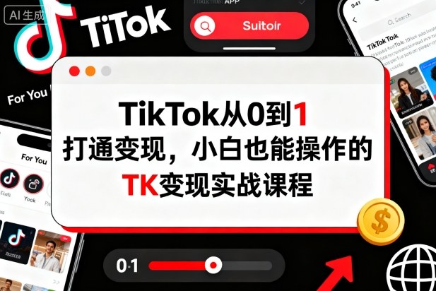 TikTok从0到1打通变现，小白也能操作的TK变现实战课程-网创百晓生