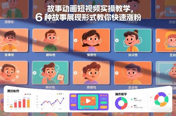 故事动画短视频实操教学，6种故事展现形式教你快速涨粉-网创百晓生