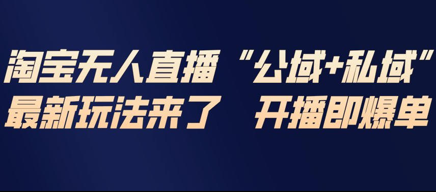 淘宝无人直播完整教程，公试+私域，最新玩法来了，开播即爆单-网创百晓生
