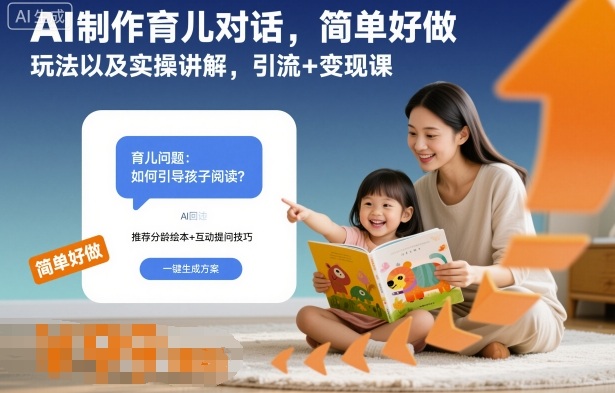 AI制作育儿对话，简单好做，玩法以及实操讲解，引流+变现课-网创百晓生