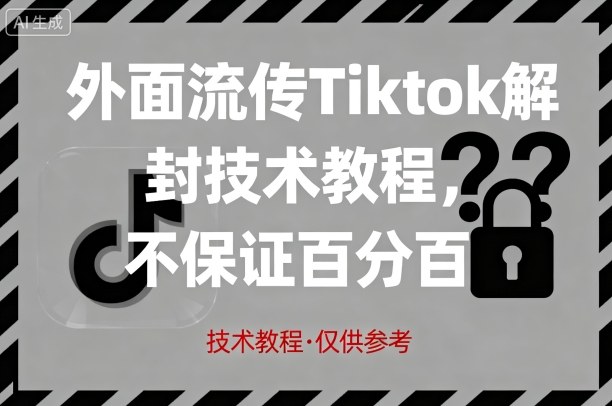 外面流传Tiktok解封技术教程，不保证百分百，具体自测-网创百晓生