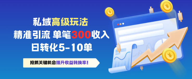 私域高级玩法，精准引流，单笔3张收益，日转化5-10单-网创百晓生