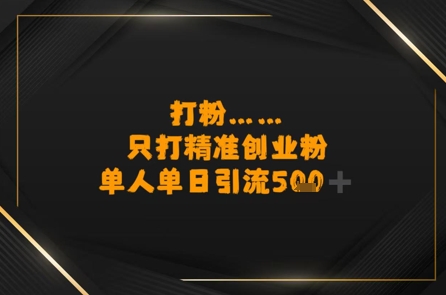 打粉只打精准创业粉，单人单日引流500+-网创百晓生