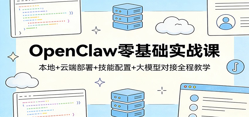 OpenClaw零基础实战课：本地+云端部署+技能配置+大模型对接全程教学-网创百晓生