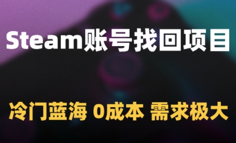Steam账号找回项目，冷门蓝海，0成本，需求极大-网创百晓生