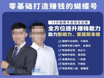 蝴蝶号专栏-视频号运营教程，零基础打造挣钱的蝴蝶号，14天蝴蝶号变现全攻略-网创百晓生