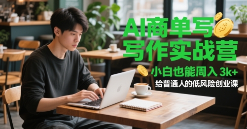 AI商单写作实战营，小白也能周入3k+，给普通人的低风险创业课-网创百晓生