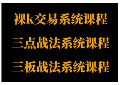 裸K体系、三点体系、三板体系三套系统课程，从基础到进阶，助力交易者构建系统化交易思路-网创百晓生