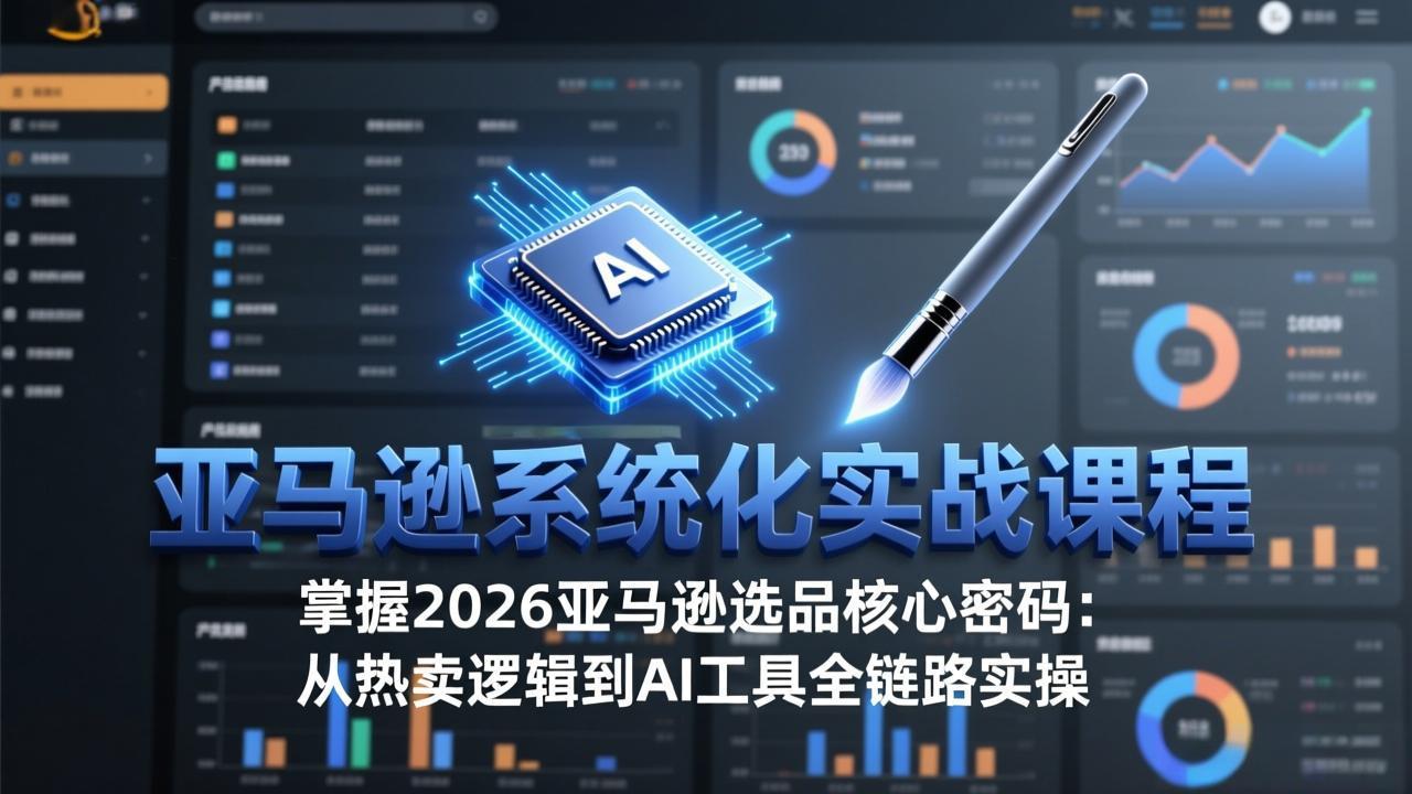 亚马逊系统化实战课-更新3月：2026最新选品方法论，从热卖原因分析到AI作图，提升选品成功率-网创百晓生