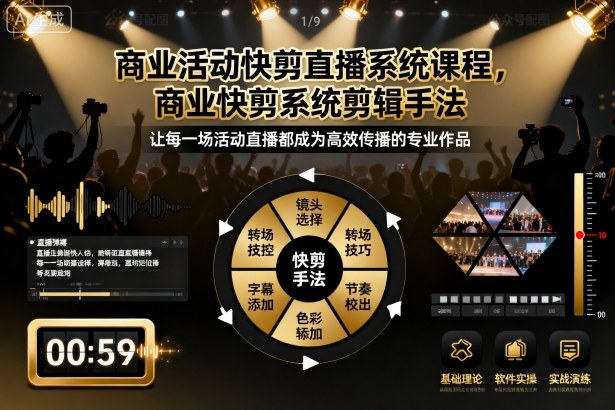 商业活动快剪直播系统课程，商业快剪系统剪辑手法-网创百晓生