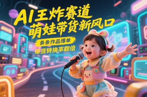 AI王炸赛道，萌娃带货新风口，条条作品爆单，带货转换率翻倍，核心逻辑拆解-网创百晓生