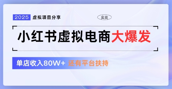 小红书虚拟店铺 蓝海项目 小白轻松一天3张+-网创百晓生