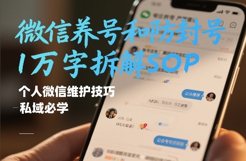 微信养号和防封号1万字拆解SOP，个人微信维护技巧，私域必学【文档】-网创百晓生
