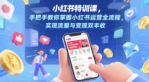 小红书特训课，手把手教你掌握小红书运营全流程，实现流量与变现双丰收-网创百晓生