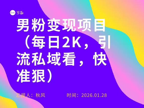 小红书最新男粉引流项目，每日20张引流私域，快准狠-网创百晓生