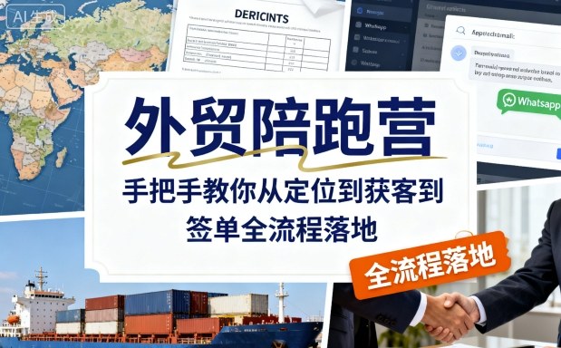 外贸陪跑营，手把手教你从定位到获客到签单全流程落地-网创百晓生