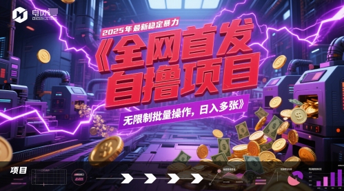 全网首发，2025年最新稳定暴力全自动自撸项目，无限制批量操作，日入多张【揭秘】-网创百晓生