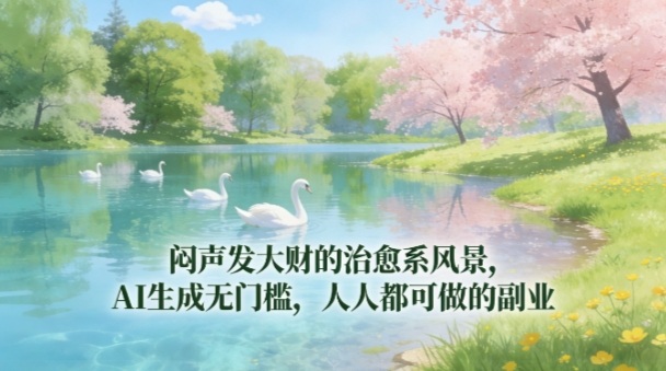 闷声发大财的治愈系风景，AI生成无门槛，人人都可做的副业-网创百晓生