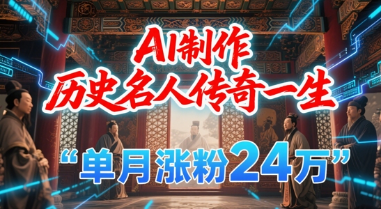 暴力起号！用AI制作历史名人传奇一生，单月涨粉24W，涨粉+变现赛道黑马来了-网创百晓生