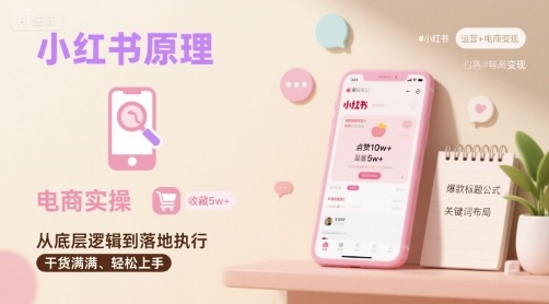 小红书原理以及详细实操流程，小红书电商教程-网创百晓生