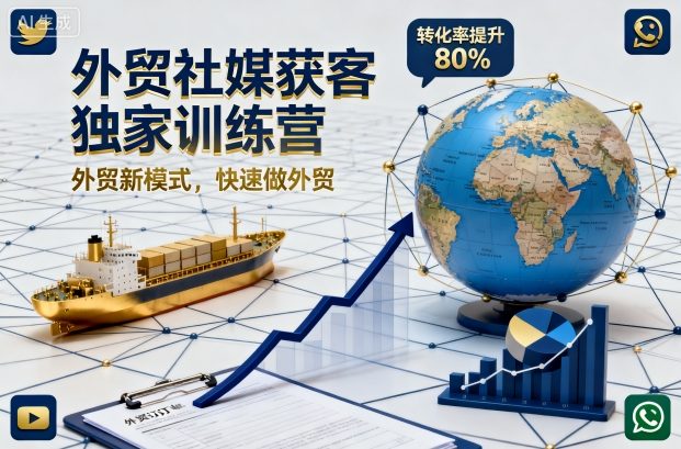 外贸社媒获客独家训练营，外贸新模式，快速做外贸-网创百晓生