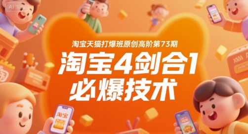 淘宝天猫打爆班原创高阶第73期，淘宝4剑合1必爆技术-网创百晓生