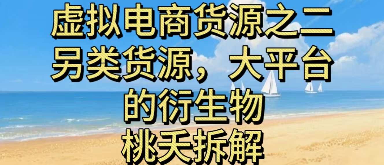 虚拟电商之二—另类的货源，大平台的衍生物-网创百晓生